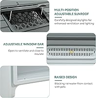 Vista 14 de YITAHOME Dog House Outdoor Plastic Doghouse Water Resistant Pet House with Adjustable Skylight and Elevated Base for Small, Medium, and Large Dogs