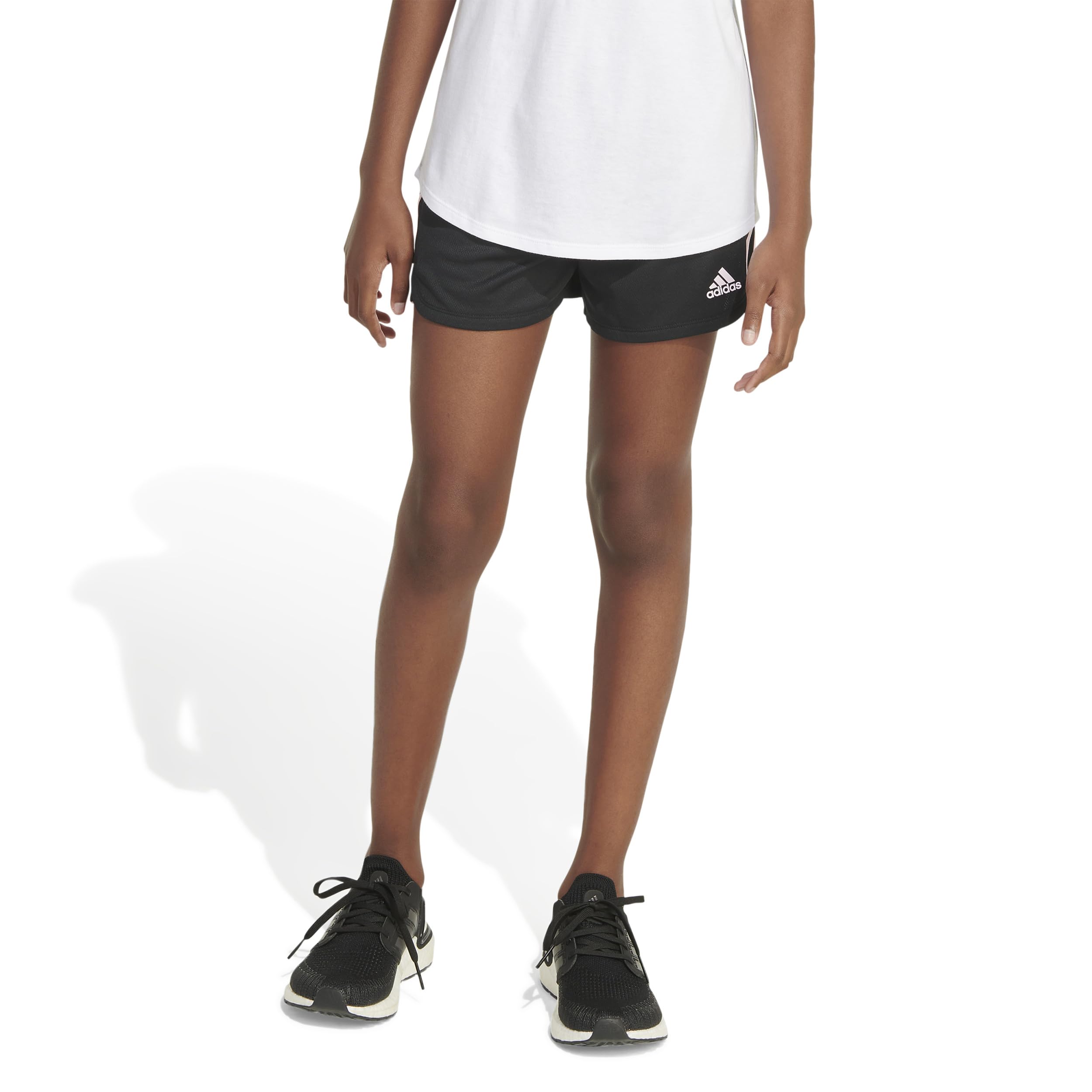 adidas Pantalones cortos deportivos para niña, Gradiente negro/rosa, X-Large