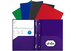 ViVin 5 Pack Assorted Color Sturdy Letter Size Poly Folders