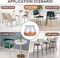 Vista 7 de Protectores para patas de silla YOZON, protectores de patas de silla para suelos de madera dura, tapas de silicona de fieltro, fortalecen