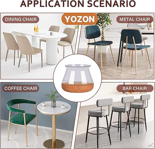 Miniatura 7 de Protectores para patas de silla YOZON, protectores de patas de silla para suelos de madera dura, tapas de silicona de fieltro, fortalecen