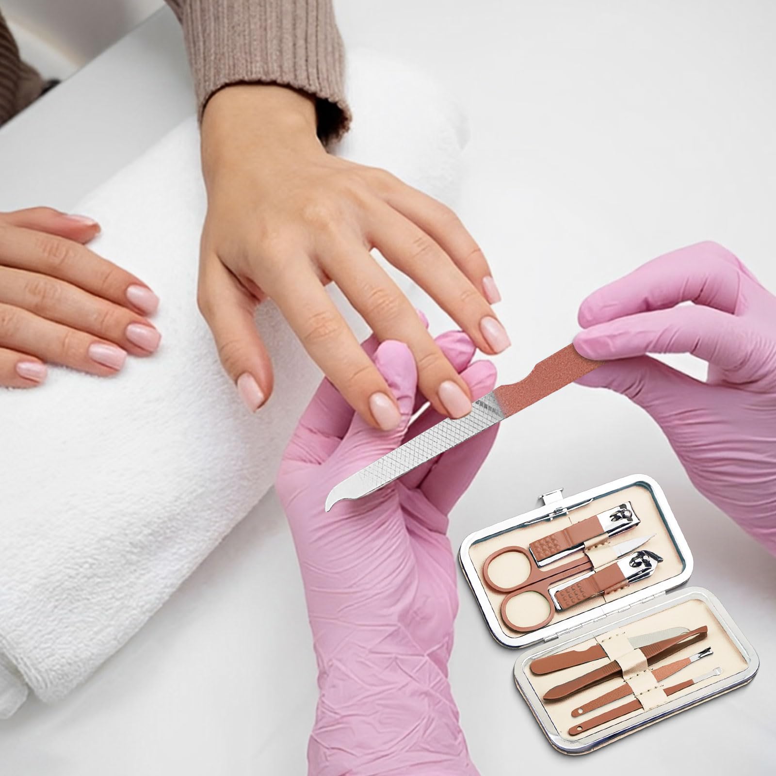Juego de manicura a granel, kit de cortaúñas de acero inoxidable, juego de cortaúñas resistente, cortador de puntas de uñas, cortaúñas profesional, kit de pedicura personal, regalo negro (24 unidades,