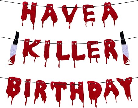 Halloween Birthday Party Banner Scary Halloween Decorations Mystery Party Scream Birthday Decorations Horror Themed Birthday Decorations Horror Movie Decor Crime Scene Decorations