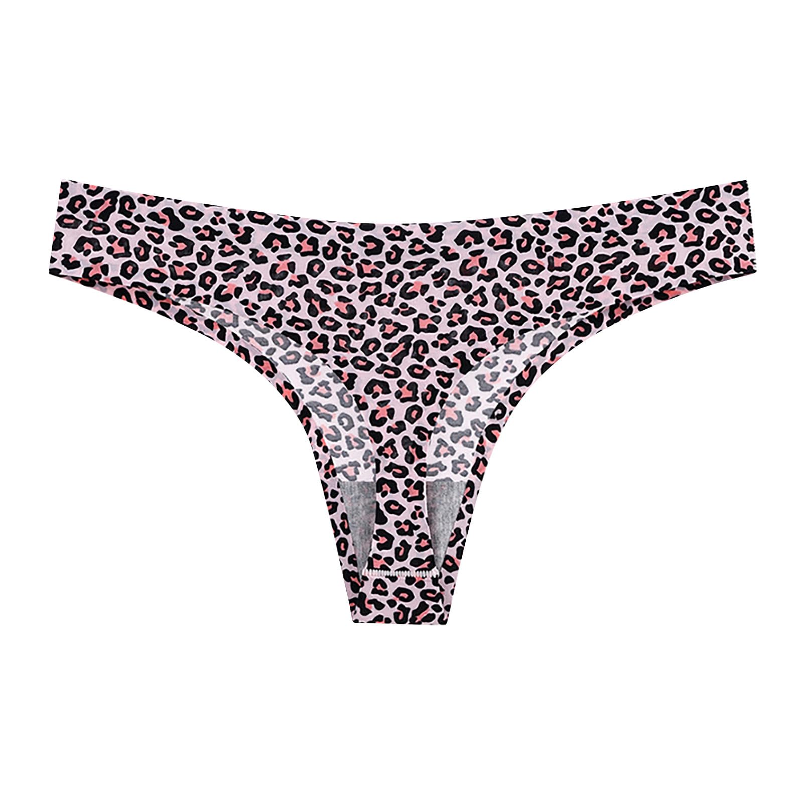 Akklian Seamless Womens Underwear Sexy Thongs No Show Ladies Thong Stretch Breathable Comfortable Leopard Print Panties