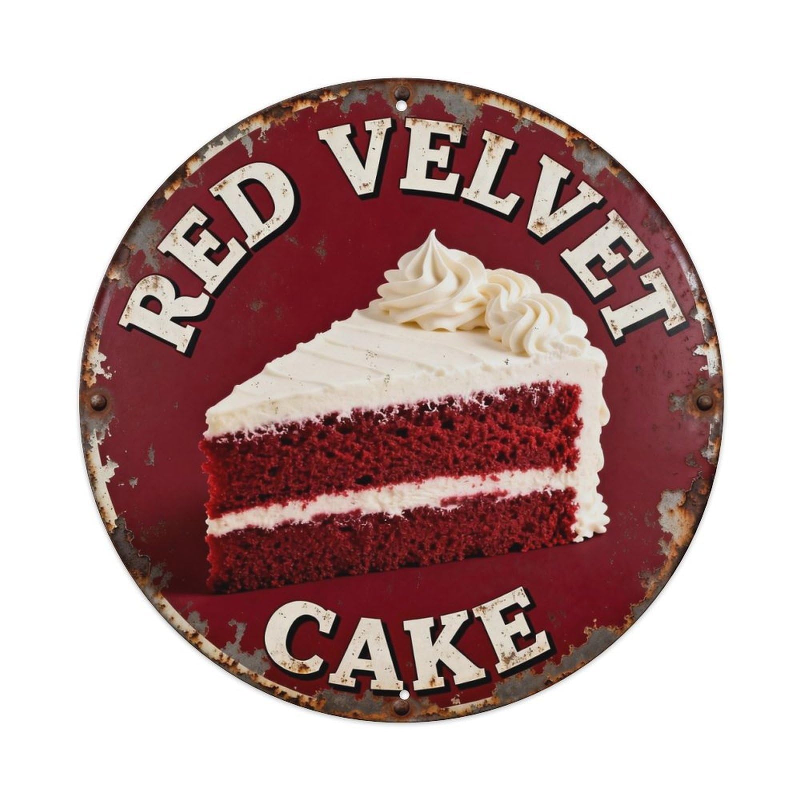 Red Velvet Cake Metal Tin Sign Plaque