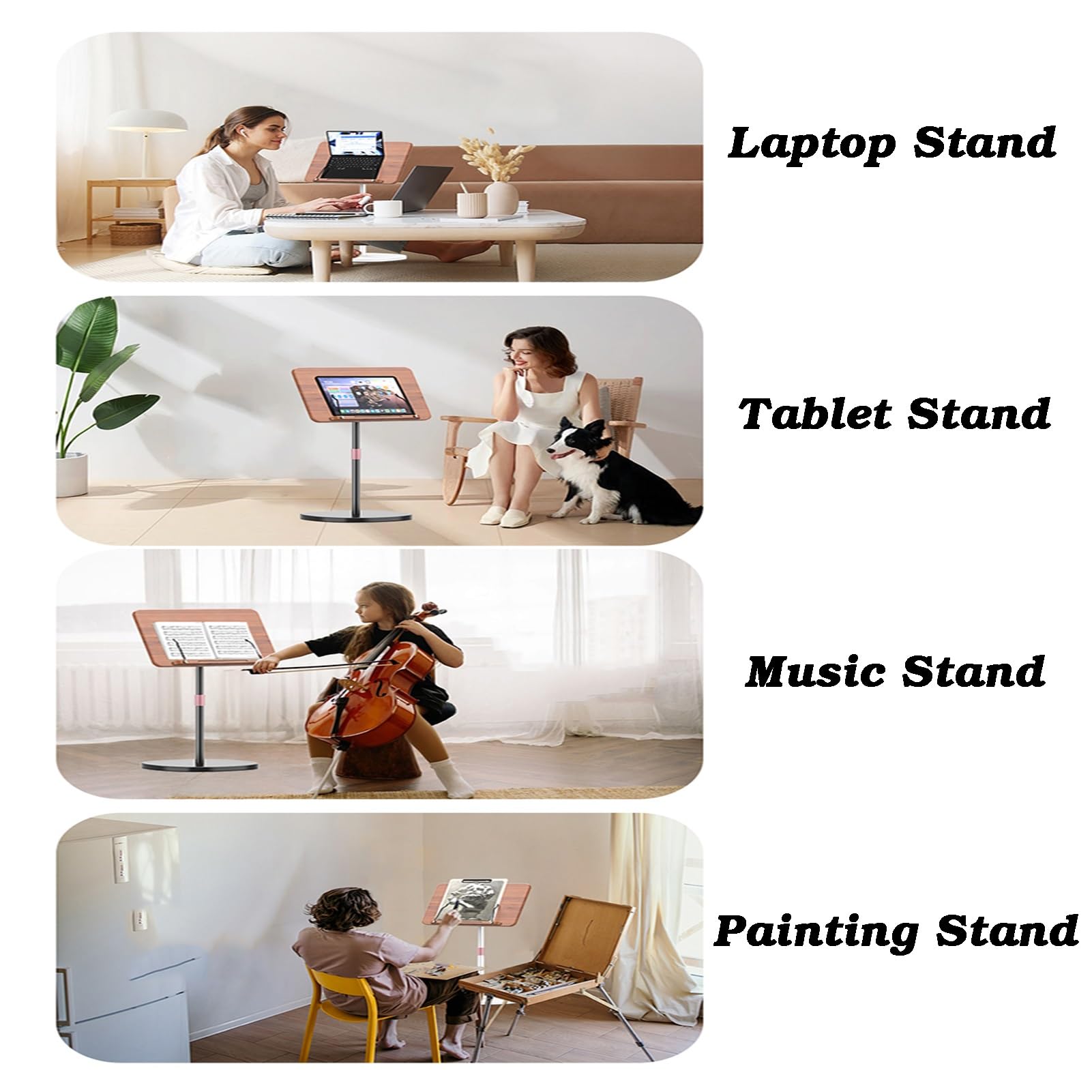 Stojak Do Czytania, Stojak Na Książki 2 W 1 Z Klipsami, Biurko Z Regulacją Wysokości, Mobilne Podium, Laptop, Książki Kucharskie, Nuty(White,130-170cm)