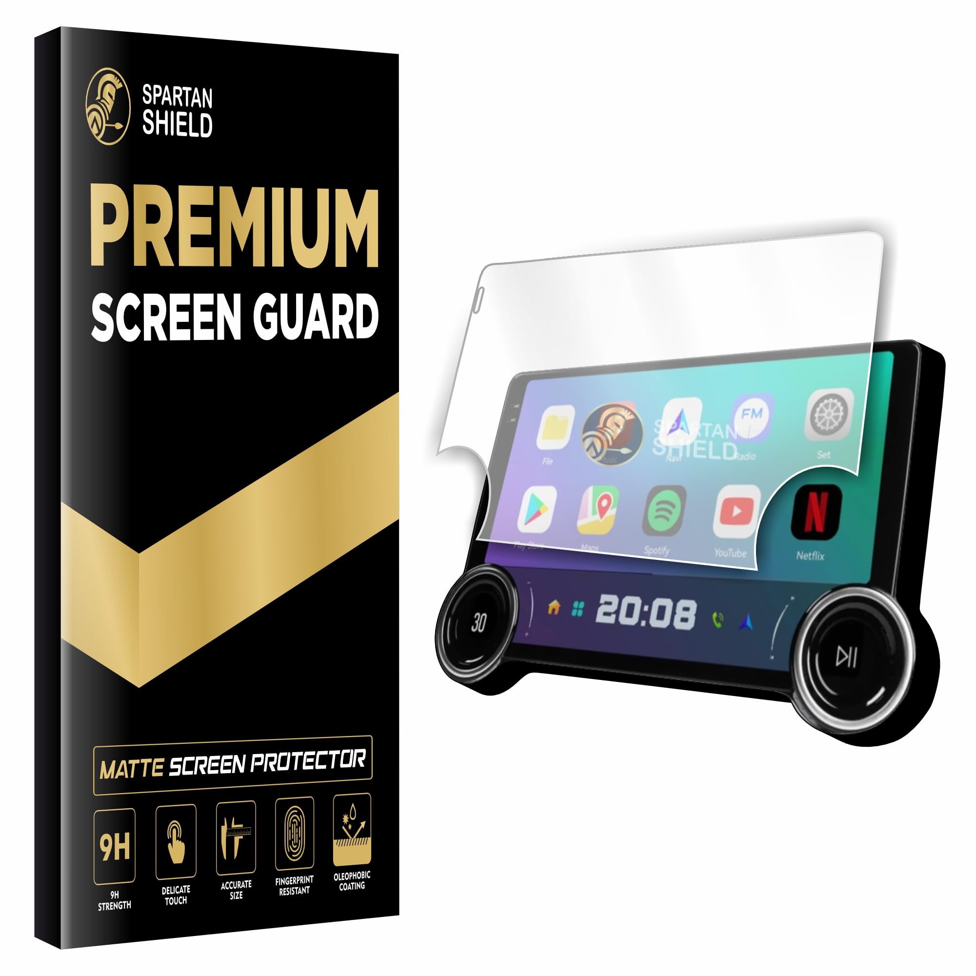 MATTE Screen Guard For DIAMOND 2K 10.1 INCH [with Button Hole] Android Car Stereo System || Infotainment Display Protector || Music Audio Player Accessory 2025 [Not Tempered Glass]