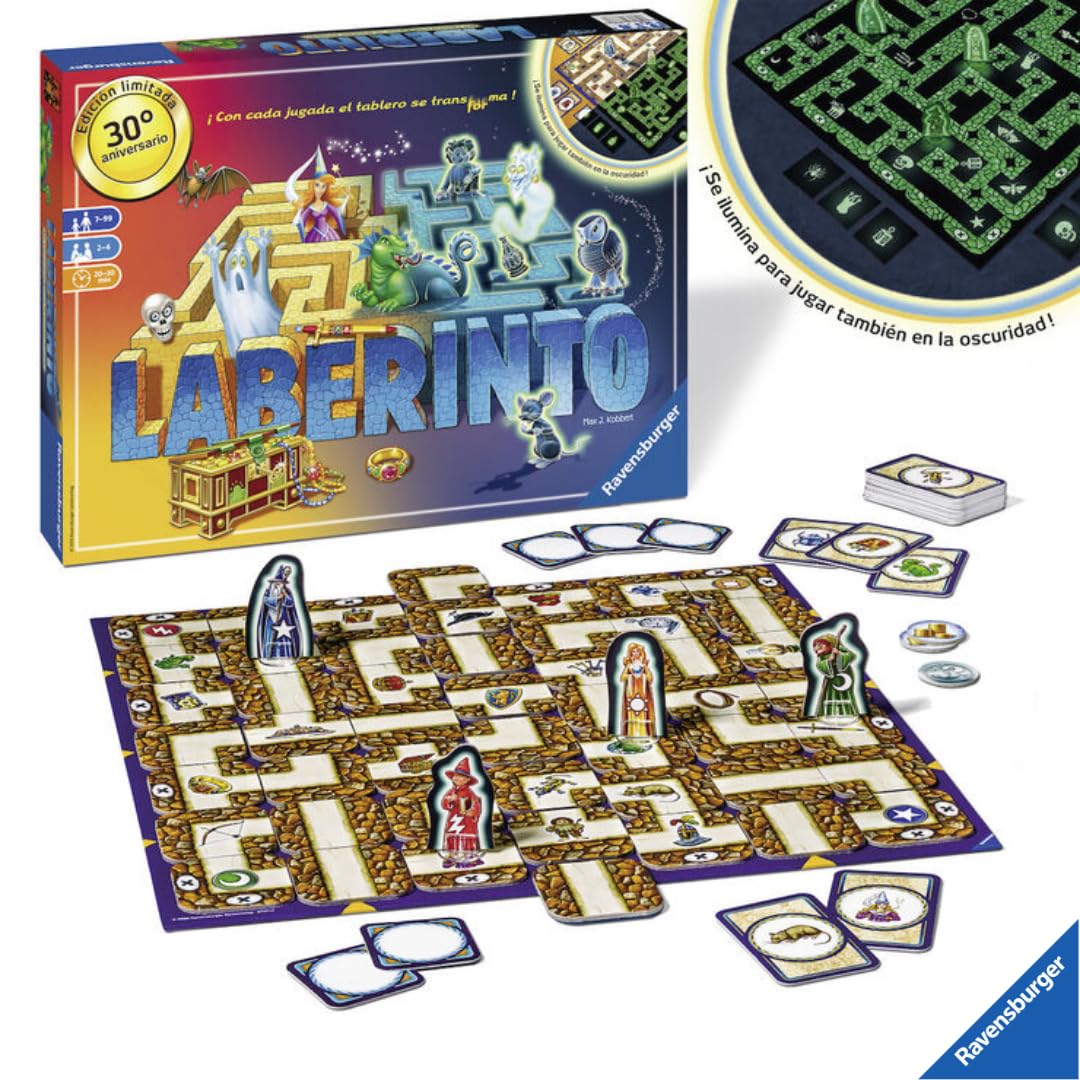 Ravensburger - Juego De Mesa 7 Años Laberinto Mágico | 2-4 Jugadores | Juegos De Mesa Familiares | Brilla En La Oscuridad | Juegos De Mesa Adulto | Board Games