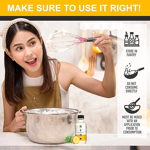 Miniatura 2 de Dolce Foglia Extracto de piña para hornear, soluble en aceite, sin azúcar, cero calorías, multiusos para hacer dulces, bálsamo labial, helado, 2 x 2