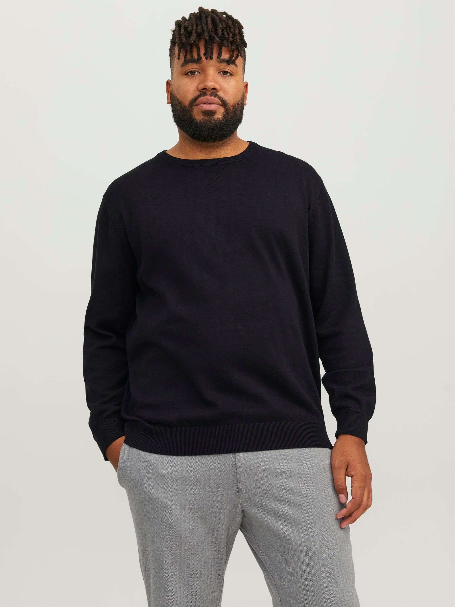 JACK & JONES Men's Jjebasic Knit Crew Neck Noos Pls Jumper
