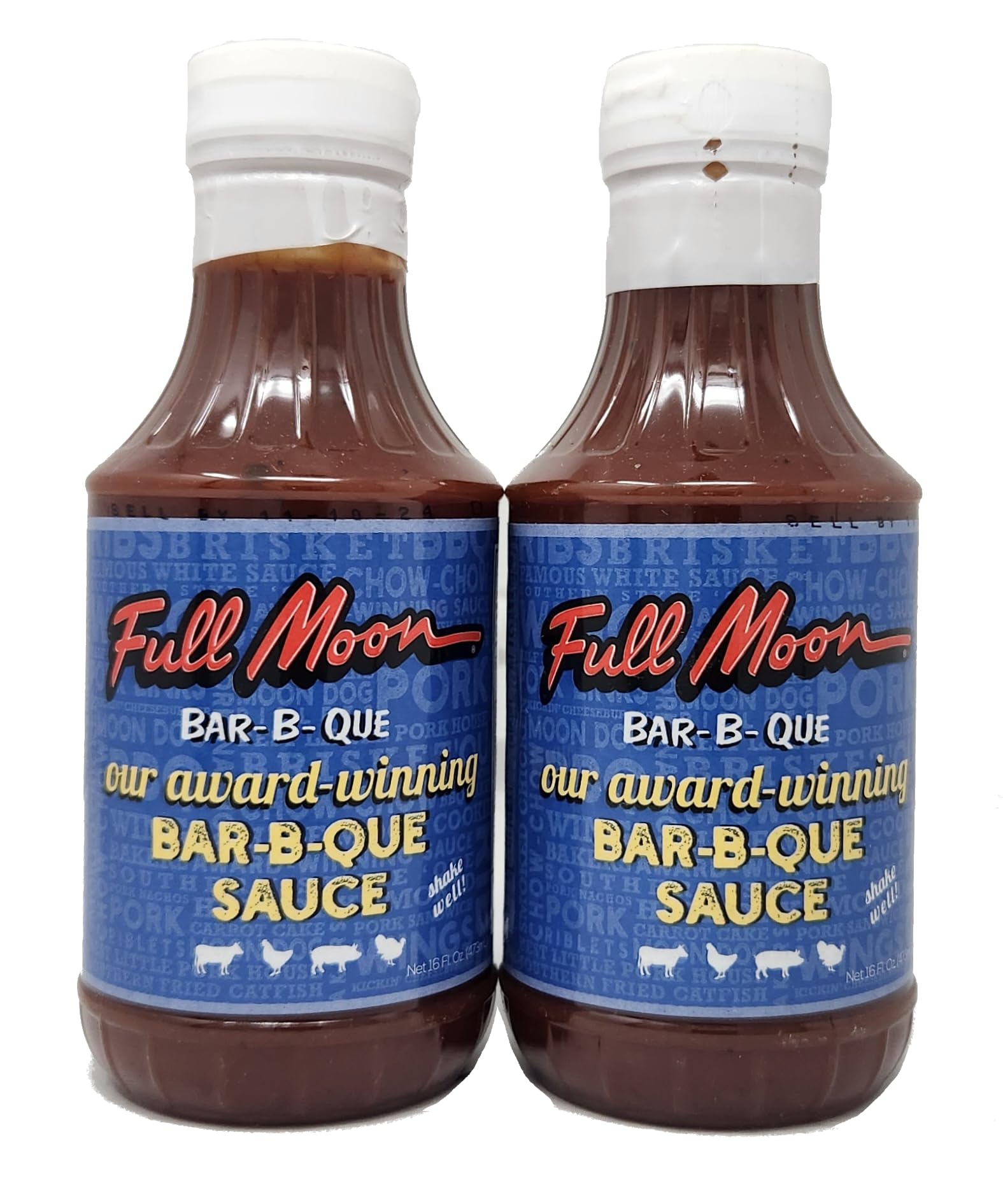 Full Moon Original Barbecue Sauces 16 fl oz Pack of 2 (Red Sauce)