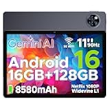 DOOGEE U11 Android 16 Tablet,11 Inch Tablet with Gemini AI,16GB+128GB/2TB,8580mAh Gaming Tablets,Unisoc T7200 Octa-Core,13MP+5MP Tablets,2.4G+5G WIFI/WidevineL1/3.5mm Audio/Face ID/OTG