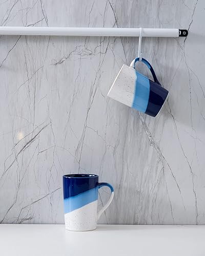 Miniatura 9 de Juego de 2 tazas de café de 13 onzas, tazas de té de cerámica con asa, aptas para microondas y lavavajillas, perfectas para los amantes de las tazas