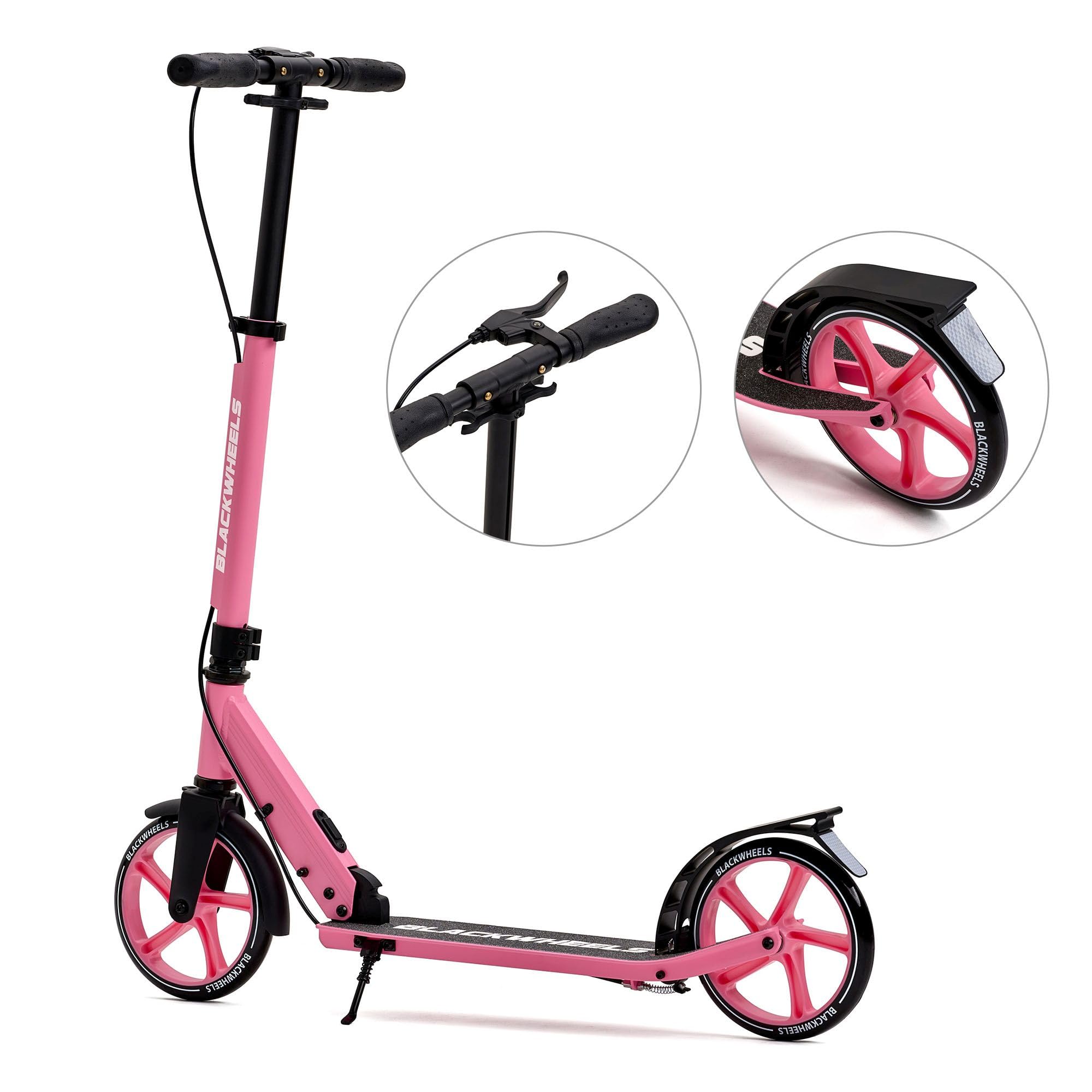 Blackwheels Orio Monopattino Pieghevole da Città – Ruote Grandi 200mm, Regolabile, Leggero in Alluminio, Cinghia Trasporto, Deck Antiscivolo, ABEC 7, Comodo per Adulti e Ragazzi
