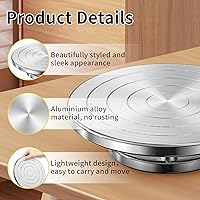 Vista 6 de Yncotte Pottery Wheel, 7 Inch Sculpting Wheel Double-Sided Banding Wheel Pottery Turntable Aluminium Alloy Metal Rotating with Ball Bearings for