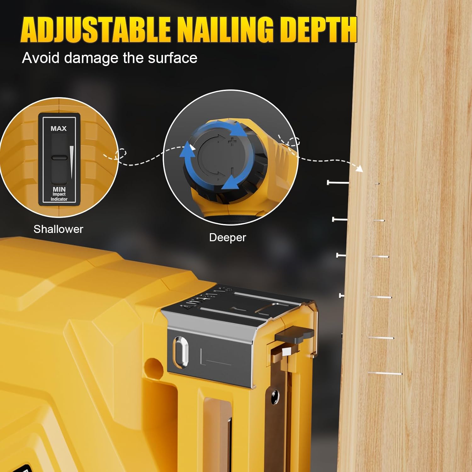 21V Cordless Nail Gun - 18 Gauge 3-in-1 Electric Brad Nailer with 2 x 2.0Ah Batteries & Charger & 1000x18GA Nails & 1000xT50 Staples & 1000x1014J Staples for DIY Home Projects & Wood Working