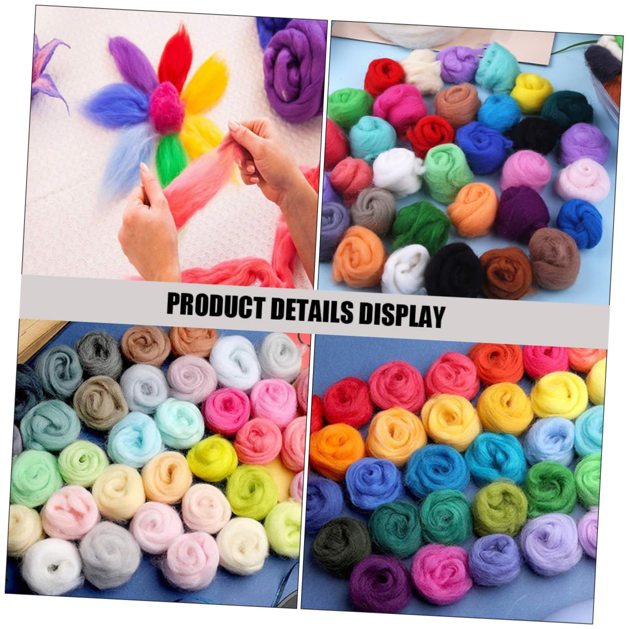 BELLIFFY 24pcs Colored Needle Felting Wool Craft Making Kit for Creative Projects Bags Vibrant Colors for Adults Crafting Fun
