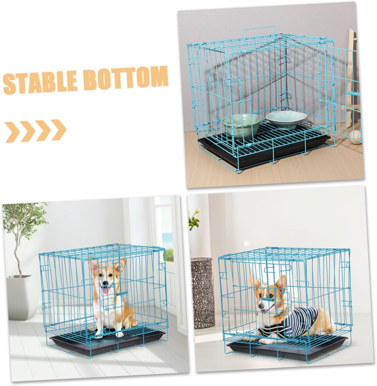 Abaodam Portable Cat Carrier Cage for Pets Wire Breeding Cage Removable Tray for Travel Use