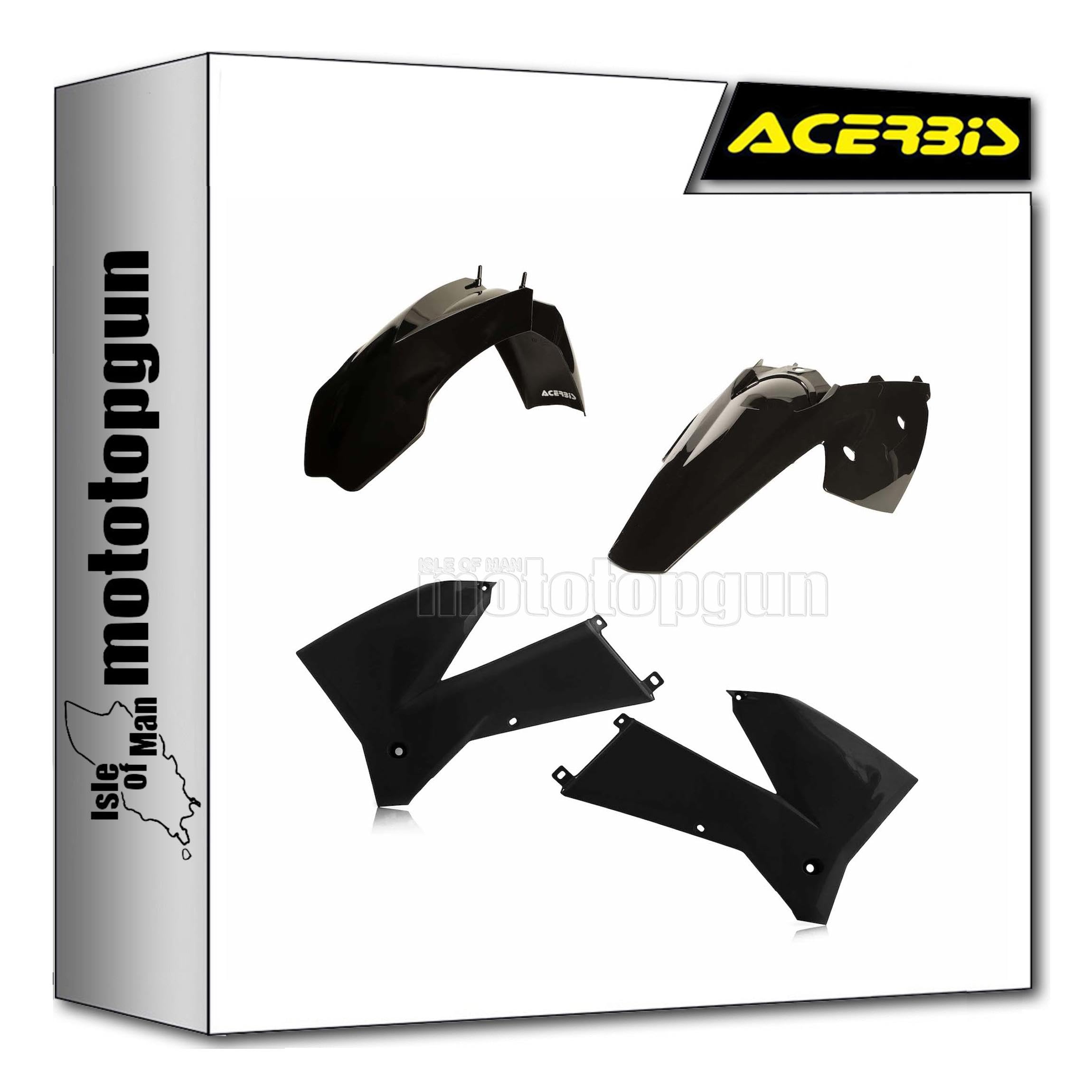 acerbis 0008193.090 kit plastiche nero compatibile con ktm exc 250 2005 2006 2007 mototopgun