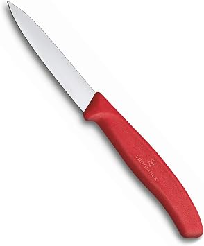 Victorinox VIC-6.7601 Swiss Classic Paring 314" Straight Spear Point Blade 5/8" Width at Handle Red