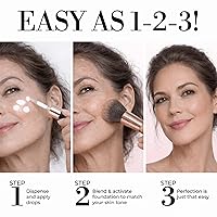 Vista 8 de LUMINESS Liquid Mirage w/SPF 50 Color Adjusting Foundation Kit - Color Changing Foundation, SPF 50 Primer & Makeup Brush, Face Makeup for Mature