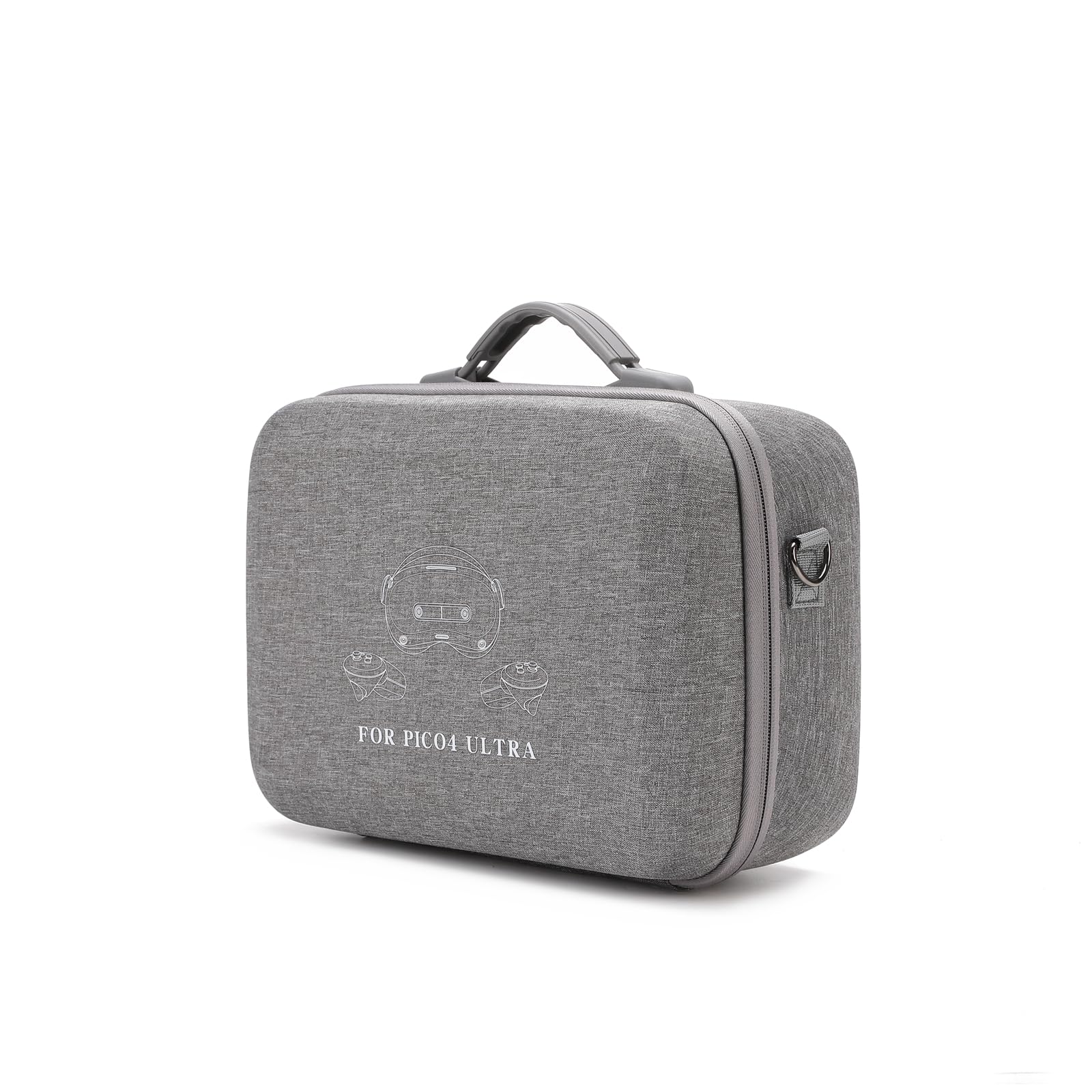 BeisDirect Étui de voyage pour Pico 4 Ultra VR, étui rigide portable pour casque et manettes Pico4 Ultra VR, étui de protection avec bandoulière (gris)