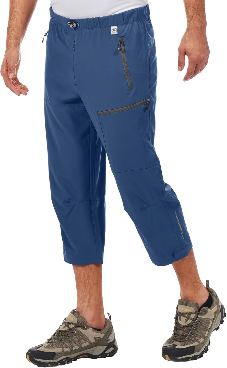 Mapamyumco Men's Hiking Capri Pants Quick Dry Lightweight Golf Shorts Fishing Golf Athletic 3/4 Shorts with Zipper