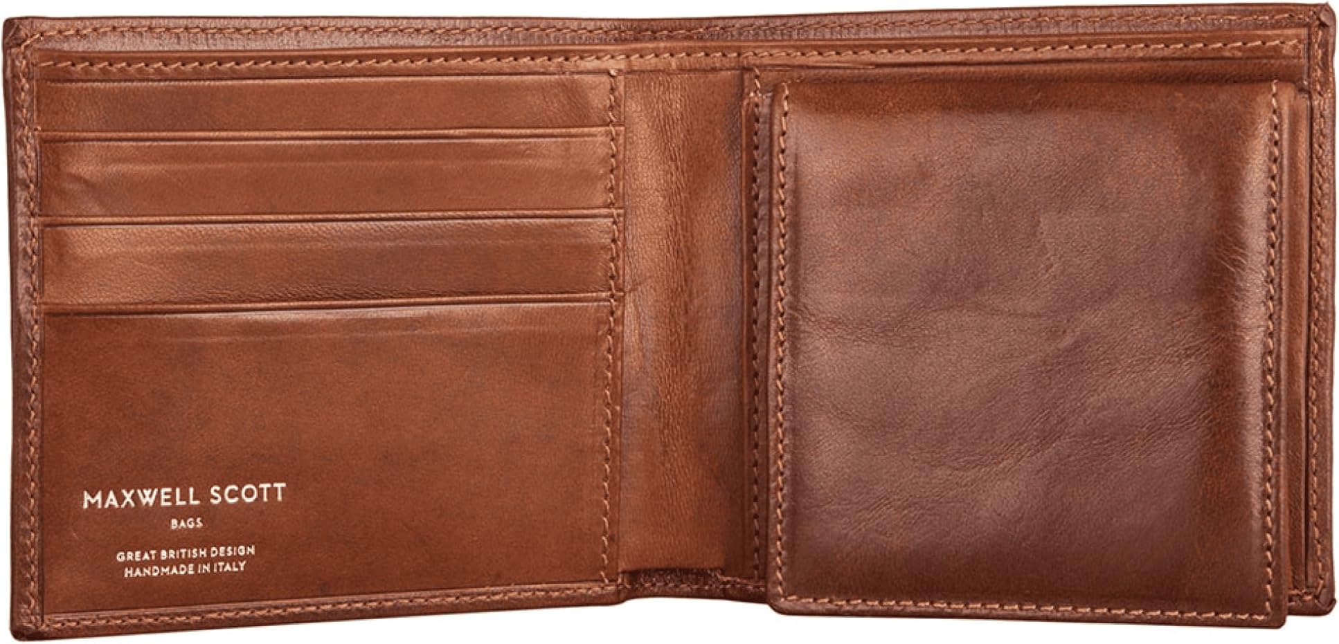 Maxwell Scott - Mens Luxury Leather Wallet with Coin Pocket Pouch - Handmade from Full Grain Hides -The Ticciano Chestnut Tan