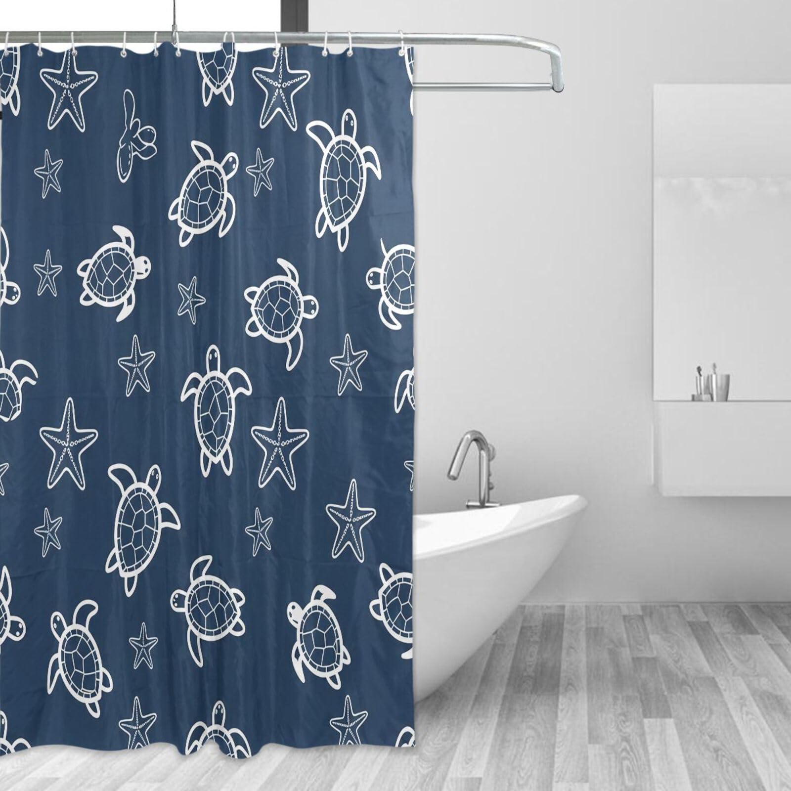 Rideau de douche en tissu anti-moisissure lavable pour baignoire