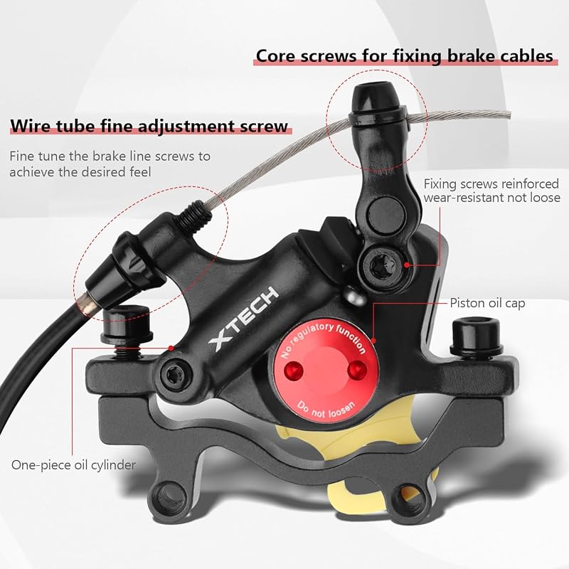 Yungeln Alumínium Hidraulikus Tárcsafék Xiaomi M365 1S Essential Pro Pro2 Elektromos Rollerhez - Adapterrel, Fekete, Rozsdamentes Acél