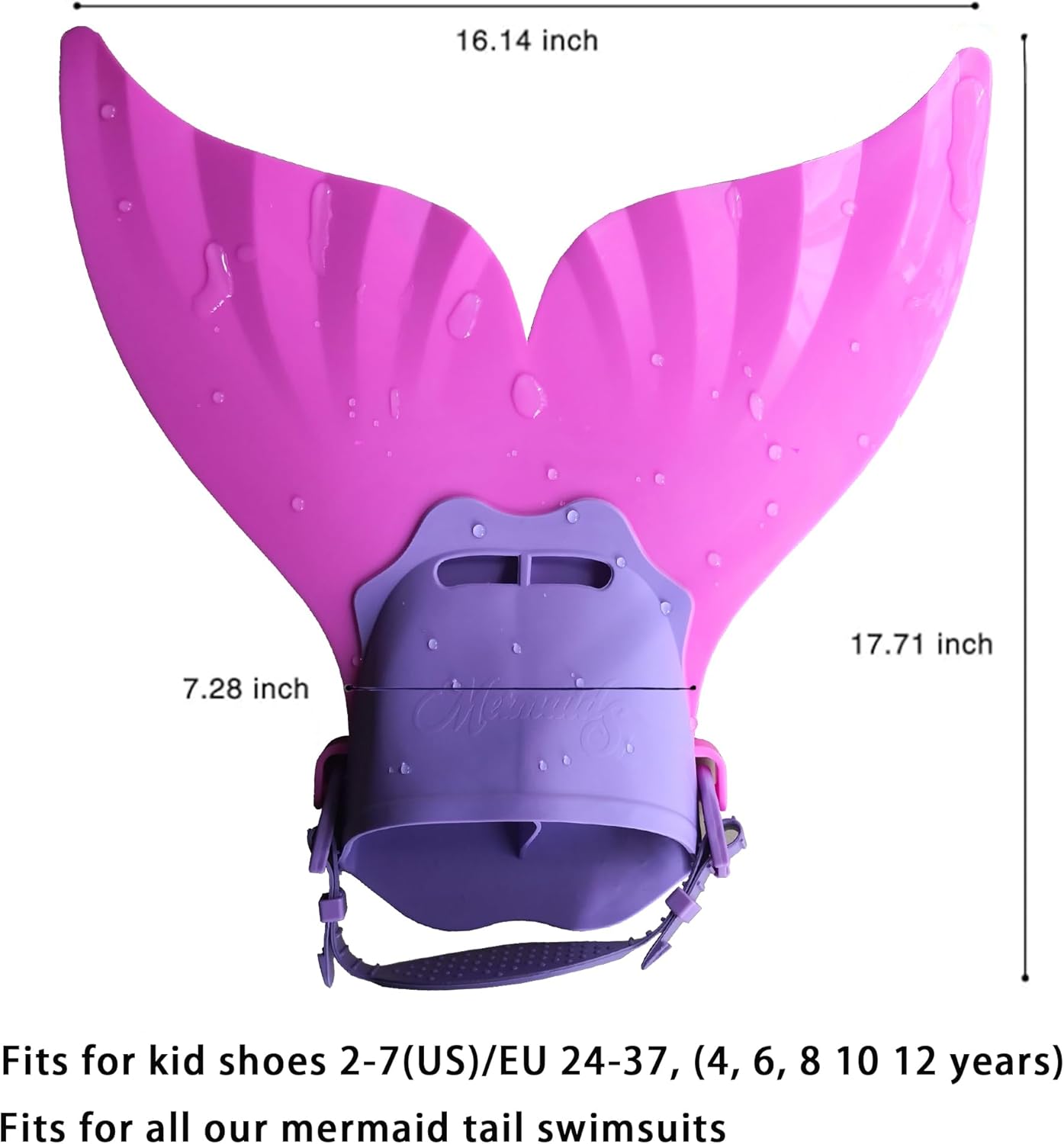 GALLDEALS Mermaid Monofin, Swim Fin for Kids, Girls, Boys, Mermaid Fin for Training Swimming