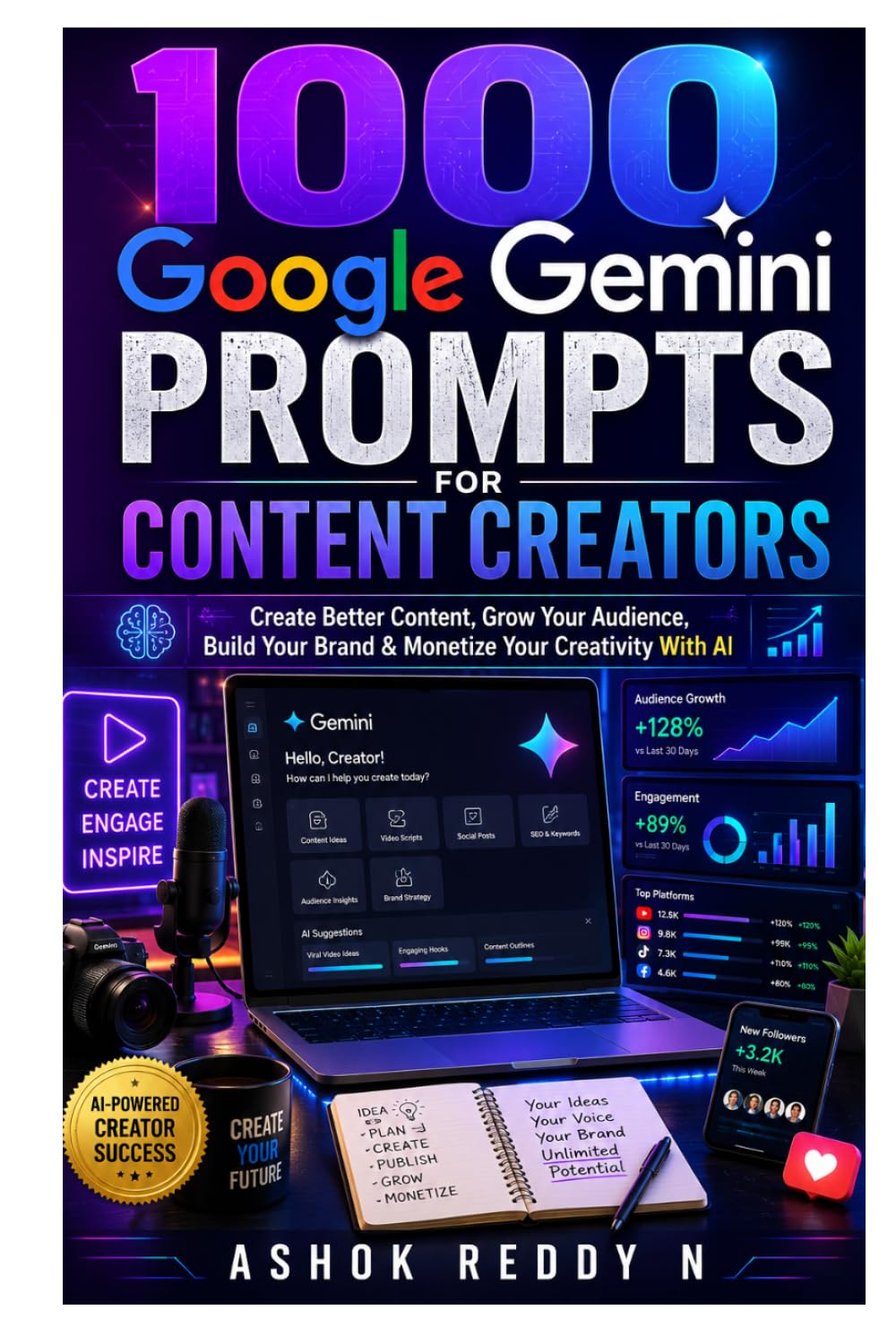 1000 Google Gemini Prompts for Content Creators: Create Better Content, Grow Your Audience, Build Your Brand & Monetize Your Creativity With AI
