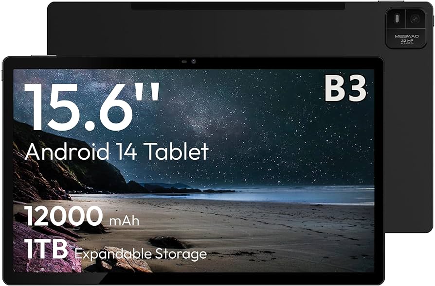 MESWAO 15.6インチAndroidタブレット MES-B3 ダークグレー Amazon.com : MESWAO 15.6 Inch Android 14 Tablet, 2025 Large Tablet