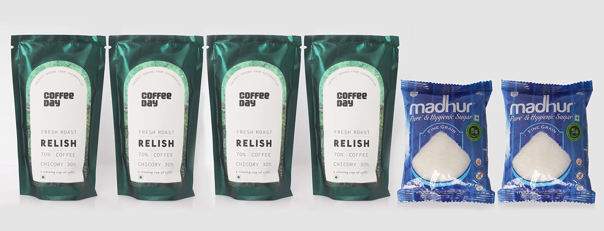 Cafe Coffee Day Relish 70% & 30% Chicory Packet - 200Gm Each (Pack Of 4) | Medium To Dark Roast | South Indian Filter Coffee | Fresh From Chikmagalur Factory