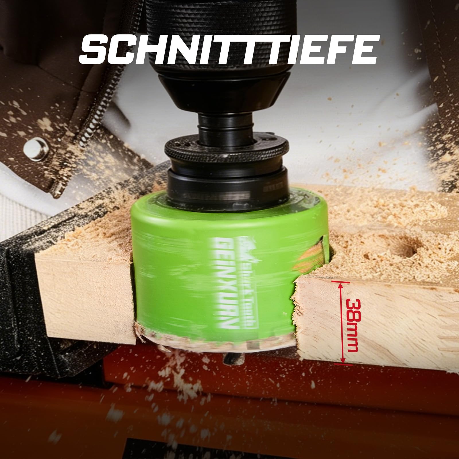 Geinxurn Kit di seghe a tazza da 25 mm-76 mm con mandrino e chiave esagonale, fresa a tazza bimetallica HSS con dente di squalo per legno, cartongesso, pannelli in PVC e metallo sottile