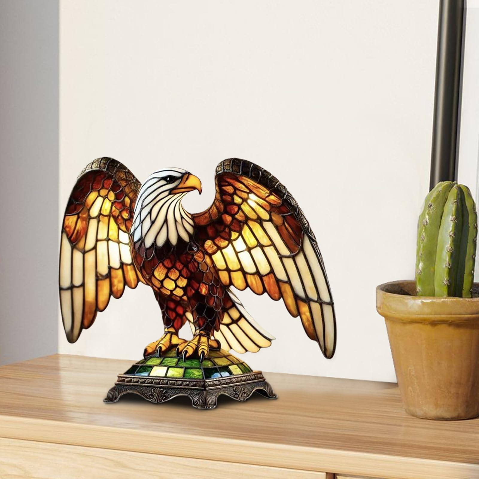 Lampe Veilleuse Animale Lampe De Nuit Vitrail Sur Table