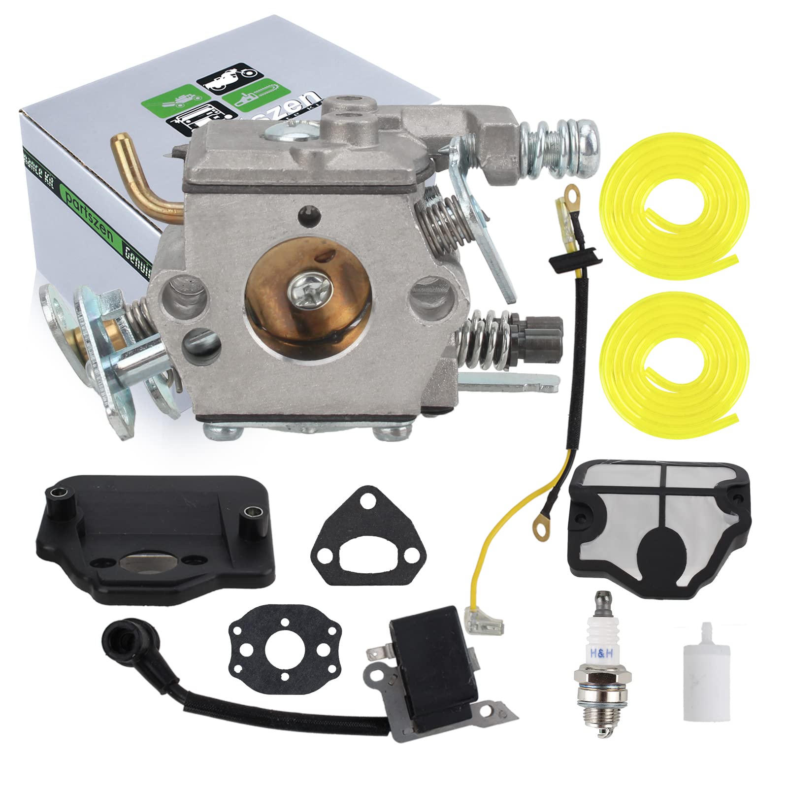 136 Carburetor for Husqvarna 137 141 142 36 41 ChainSaw for 530071987, 30039143, 545199901, 545063901 with Ignition Coil Air Filter Fuel Line Spark Plug Parts