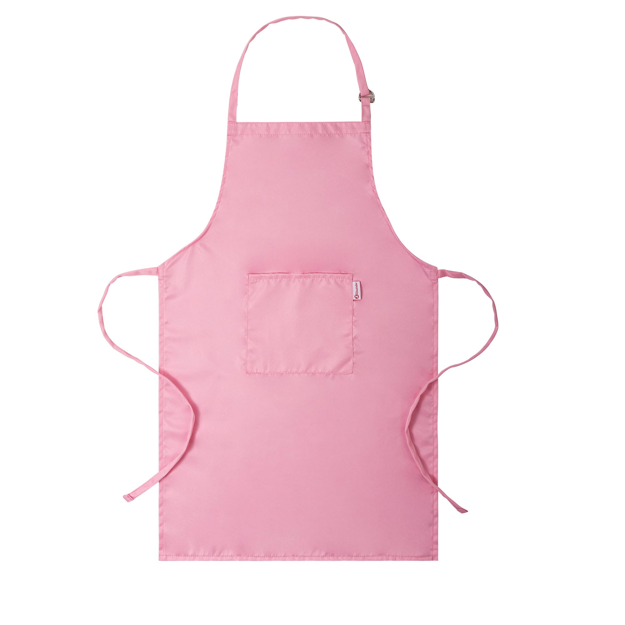 Zihuatailer Kids Art & Cooking Apron - Pink Chef Apron for Children, Adjustable Lightweight Washable Fabric