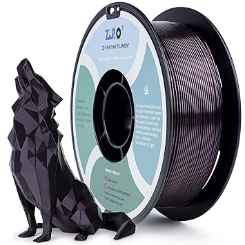 ZIRO Shiny Sparkle PLA Filament with Finer Glitter, Shining 3D Printer PLA Filament 1.75mm, Mystical Series 1.75 1kg/2.2lbs Spool, Neatly Wound, Fit Most 3D FDM FFF Printers, Midnight Purple