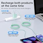 Chargeur rapide pour iPhone 17 16, paquet de 4 20W Bloc du chargeur mural à double port A/C avec 6FT USB C Câble de charge rapide compatible pour iPhone 17/16/15 Pro Max, pour iPad Pro 12.9"/11", iPad Air
