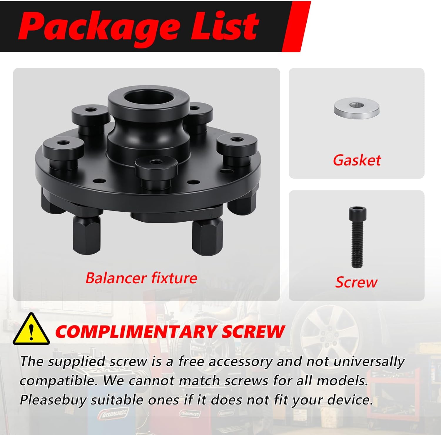 Universal Wheel Balancer Adaptor Fixture Plate 40MM/1.57IN Shaft Diameter Lug Nut Holes Balance Machine Fixture