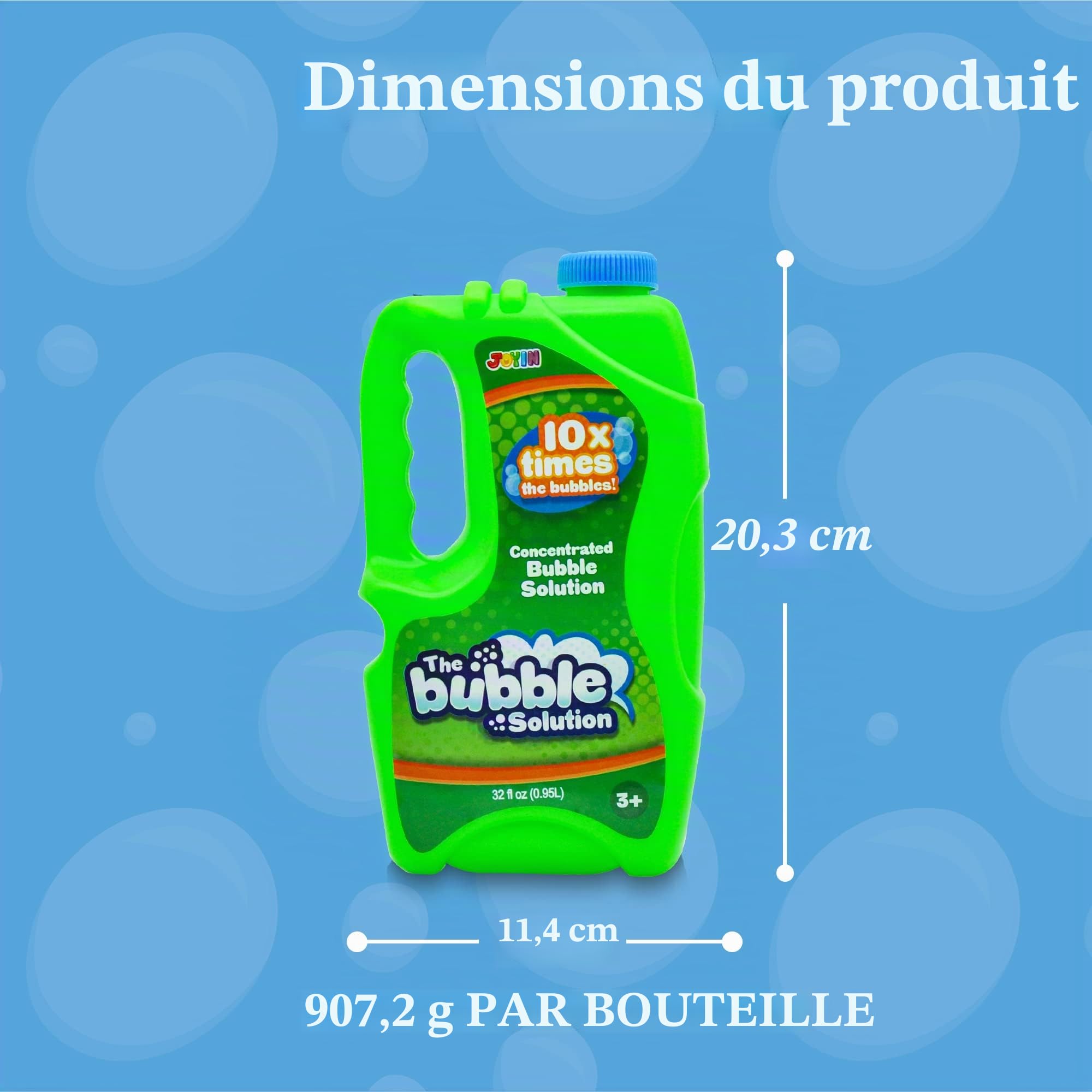 JOYIN Solutions de Recharge de 2 Bulles (jusqu'à 19 litres) Solution de Bulles concentrées 64 OZ pour Machine à Bulles, Pistolet, Baguette Magique, été, Jouets de Pâques Vert
