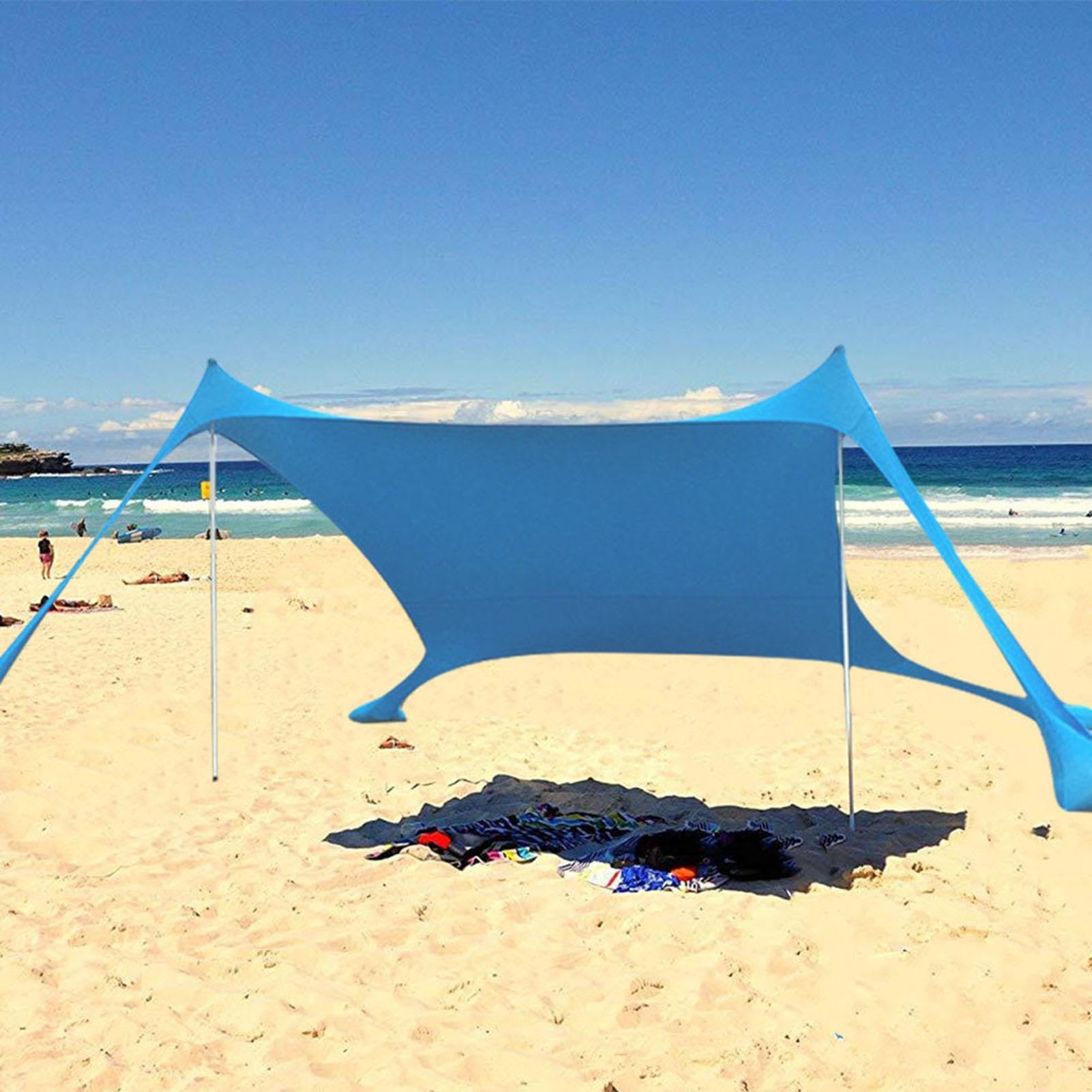 Portable Beach Tent Sun Shelter, Outdoor Small Canopy Tent Sun Shade, Easy Setup With Stability Poles And Storage Bag for Family Outings, Waterproof UV Resistant Patio Shade Canopy