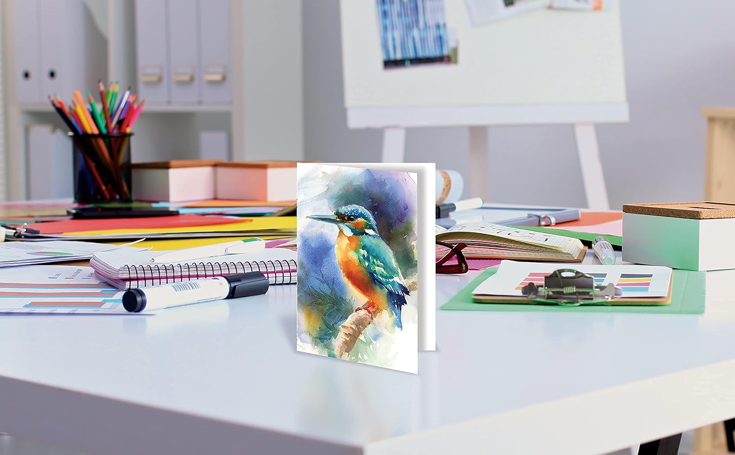 Better Office Products 50-Pack All Occasion Greeting Cards Box Set, 4 x 6 inch, 50 Assorted Blank Note Cards & 50 Envelopes, 6 Butterfly & Birds Designs, Blank Inside, 50 Pack