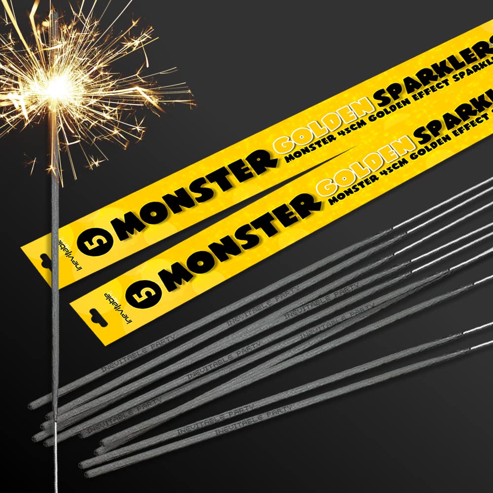 Pack of 10 x 45cm (18") Handheld Monster Golden Sparklers (10 Sparklers) — image 1