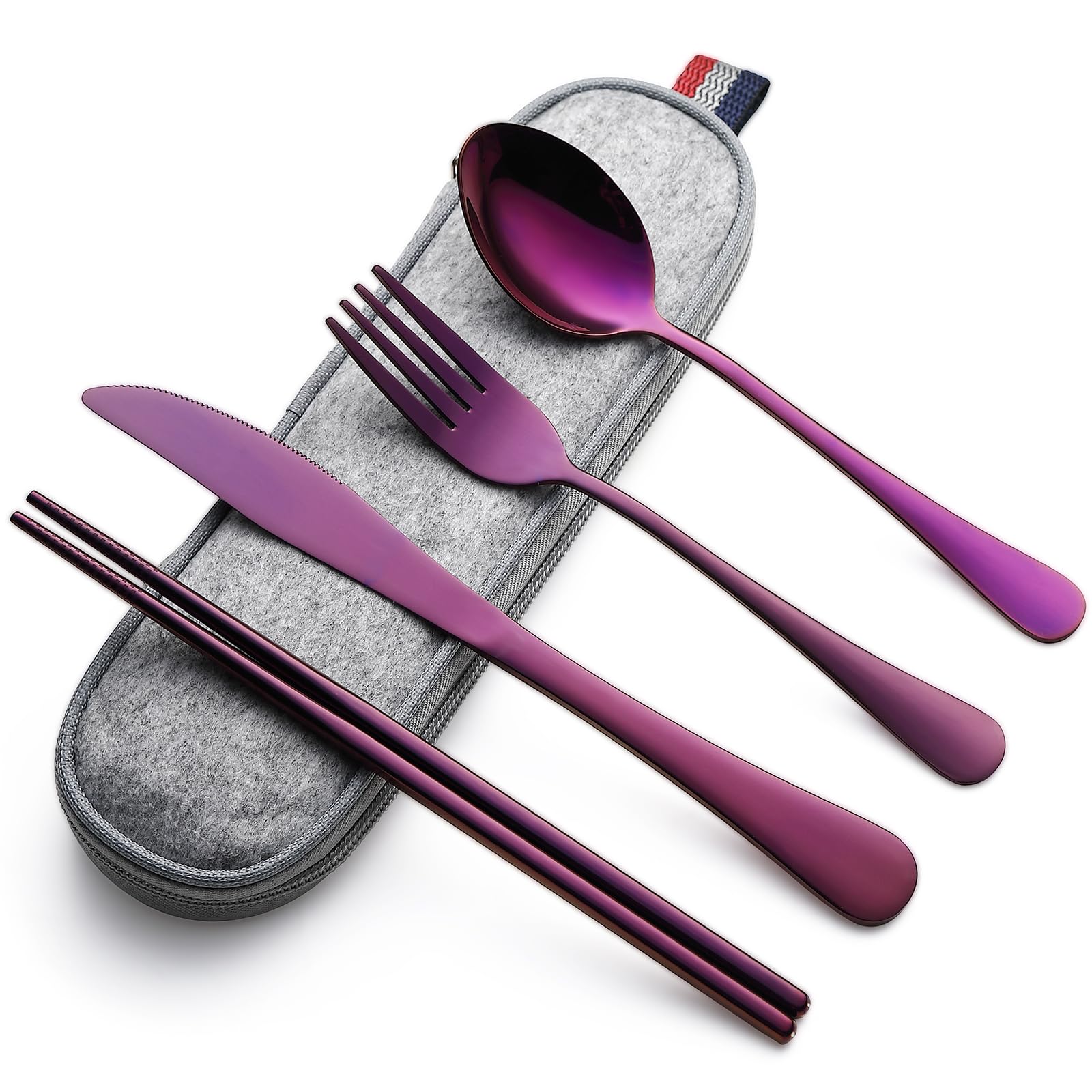 DEVICO Travel Cutlery Set, Stainless Steel Camping Cutlery Set for 1