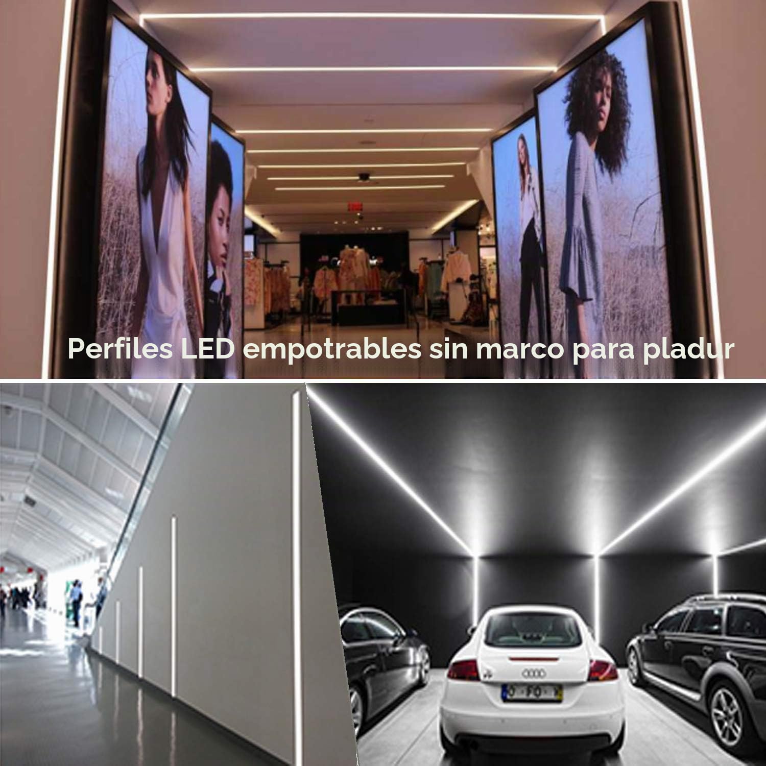 Besseto Perfil de yeso en perfil LED, paquete de 6 perfiles difusores de luz LED de yeso de 1 m, canal de perfil LED de aluminio para pared y techo