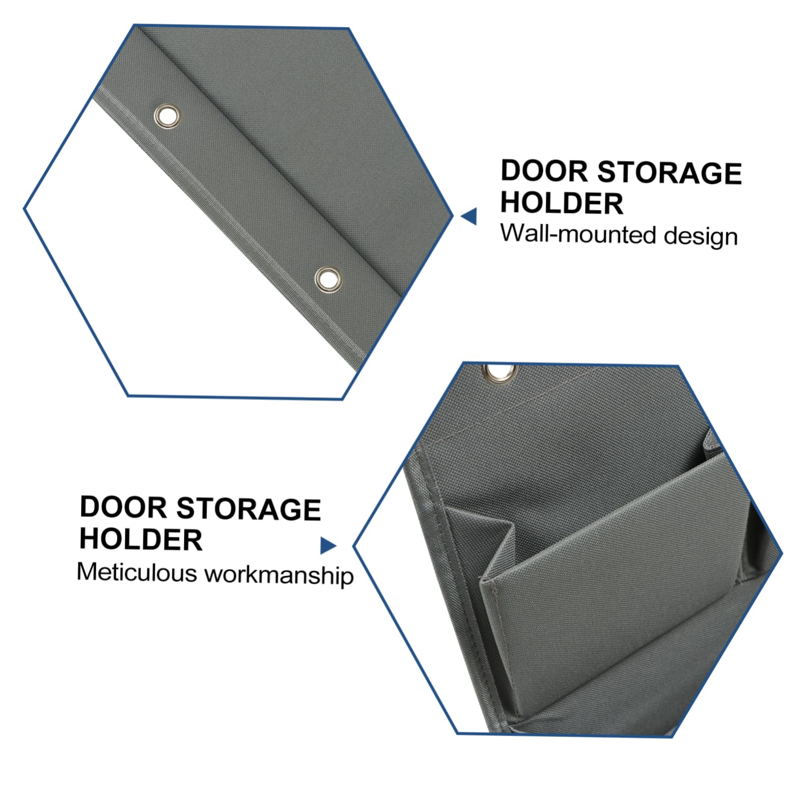 Organizer da Appendere alla Porta a 5 Tasche, 600d Oxford | Dietro L’anta, Grigio, Soluzione Multi-scomparto per Ordine e Spazio Extra in Camera o Dormitorio