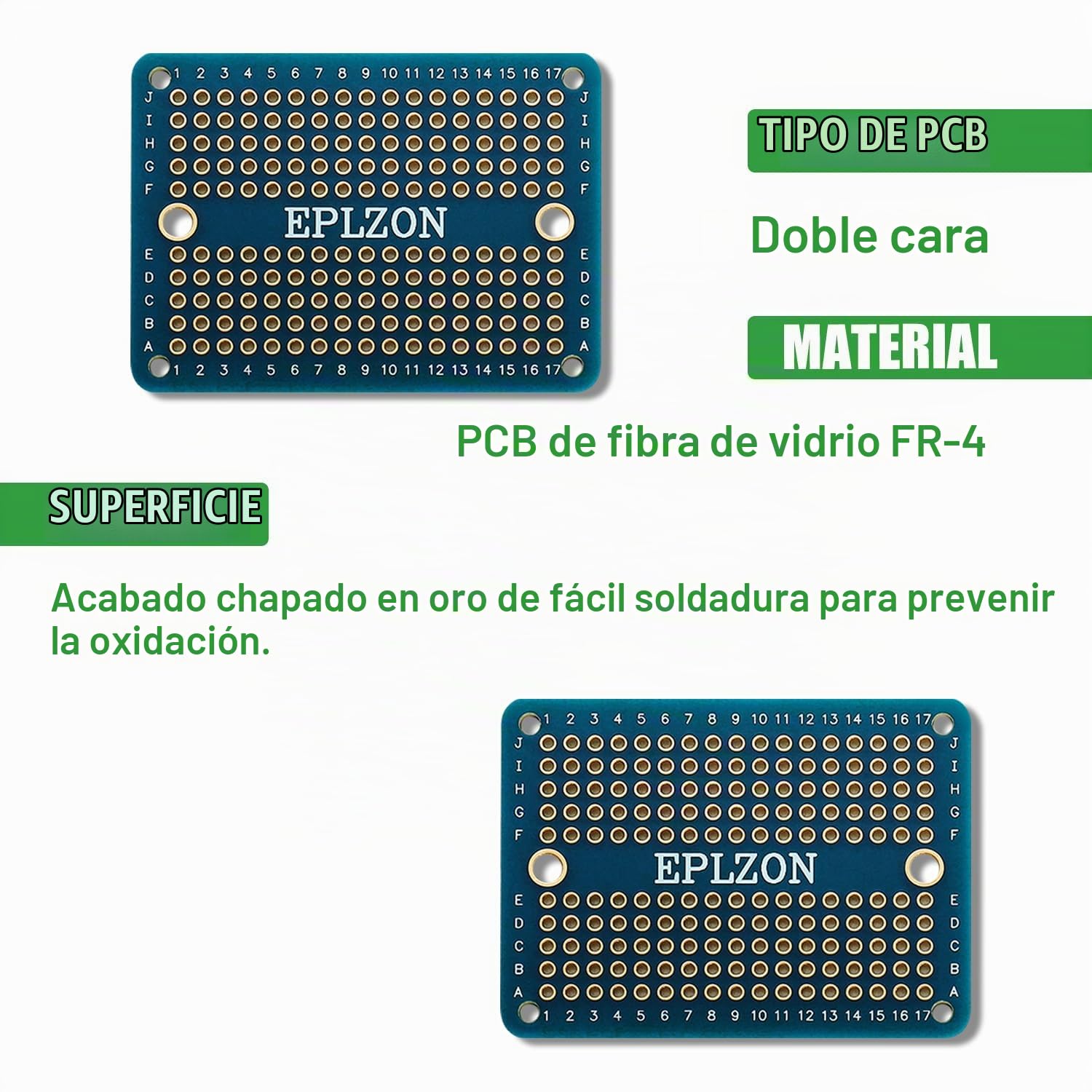 10 piezas mini Breadboard soldable Protoboard Kit circuito impreso de doble cara Prototipo Board PCB para proyectos electrónicos de bricolaje compatibles con arduin(Azul)