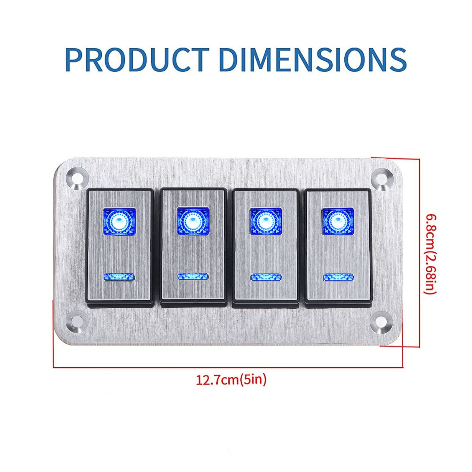Panneau D'interrupteur à Bascule 4 Gangs 5Pin ON OFF SPST